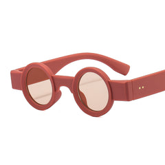 Round Frame Vintage Sunglasses Gradient Y2K Travel Shades