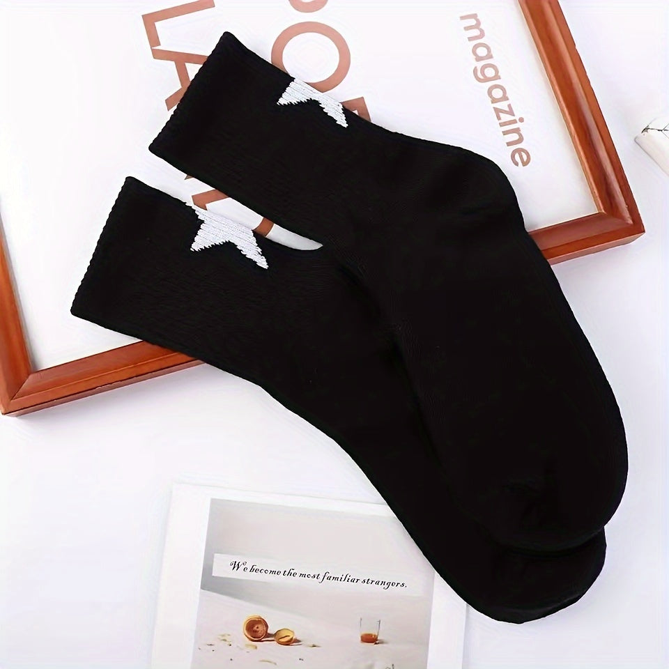 Star Print Socks: Comfy Mid Tube Women's Stockings