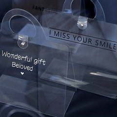 2pcs Tanabata Mirror Flower Tote Bag Transparent Gift Box Flower Shop Supplies