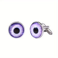 Crystal Glass Cat Eye Eyelet Cufflinks High-End Shirt Buckle