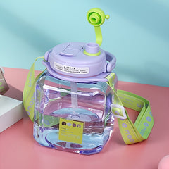 1200ml Square Belly Cup Portable Water Bottle Leakproof Large Capacity
