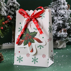 5pcs Christmas Gift Bags Creative Bow Snowflake Hand Candy Gift Bags