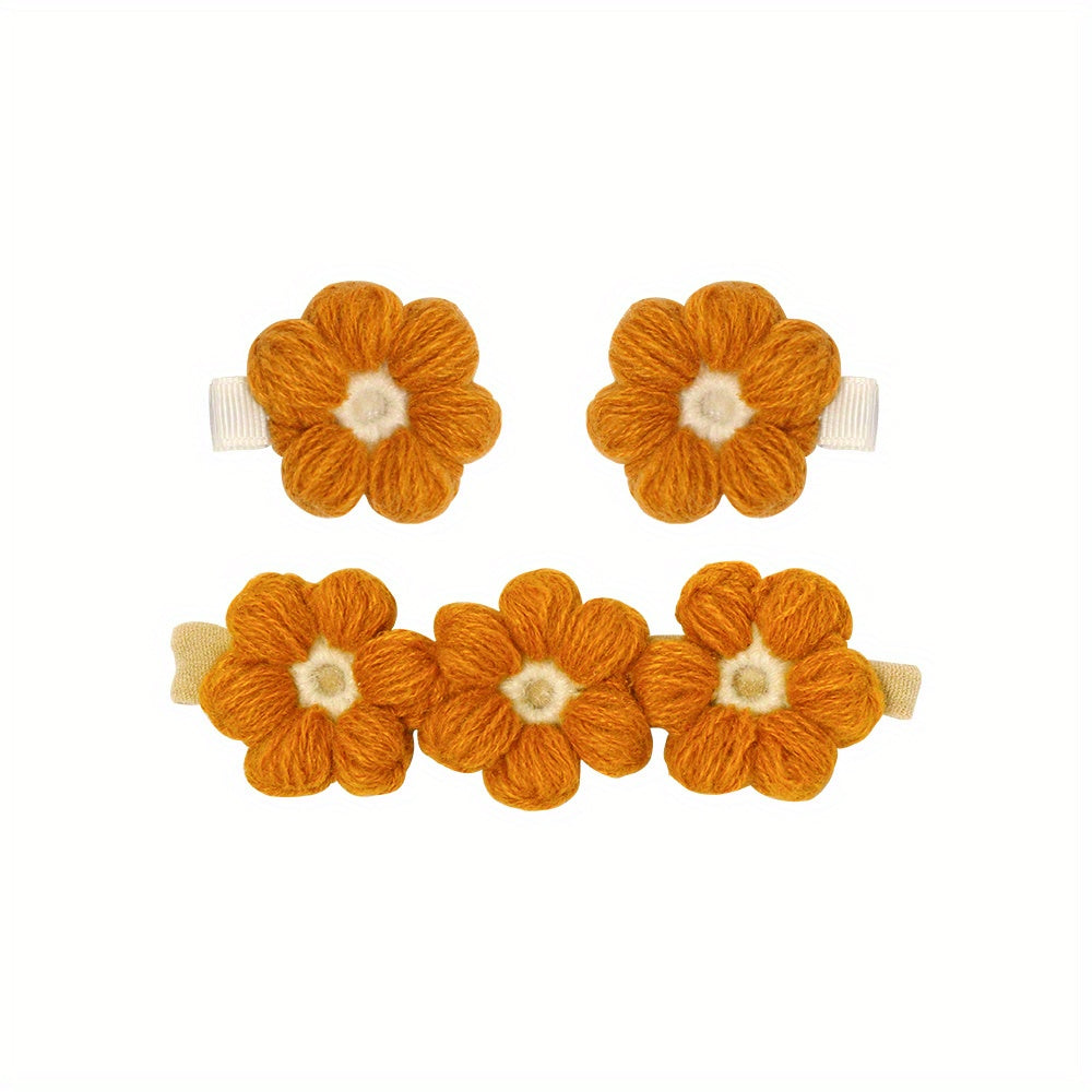 Girls Flower Headband Kids Elastic Hairband Floral Hair Accessories