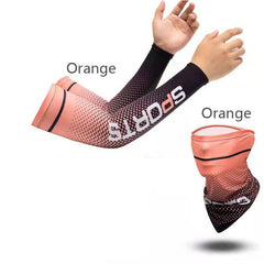 Sun Protective Arm Sleeves and Face Mask Set for Outdoor Sports and Running