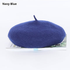 Kids Winter Berets Wool Painter Hats Retro Warm Knitted Hats