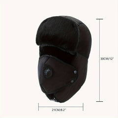 Gray Fishing Hat Cold proof Warm Hat With Mask Winter Fishing