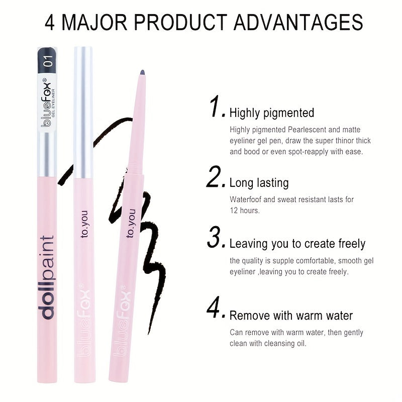 Colorful Waterproof Eyeliner Pen Slim Brightening Eyelid Under Crease