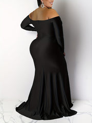 Women's Plus Off Shoulder Mermaid Maxi Dress