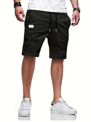 Men's Drawstring Cargo Short Pants Flap Pocket Loose Shorts