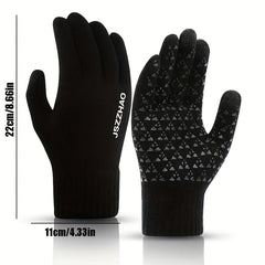 2 Pairs Knitted Gloves Plus Velvet Thickened Touch Screen Winter Outdoor
