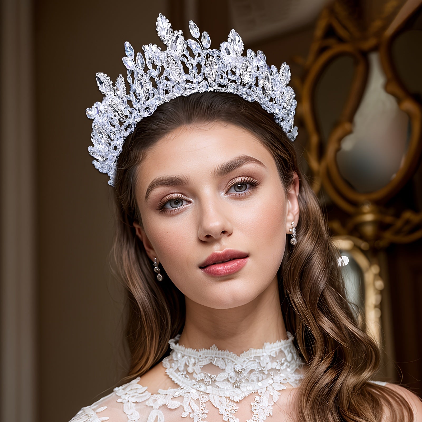 Handcrafted Bridal Tiara Vintage Embellished Wedding Hair Crown