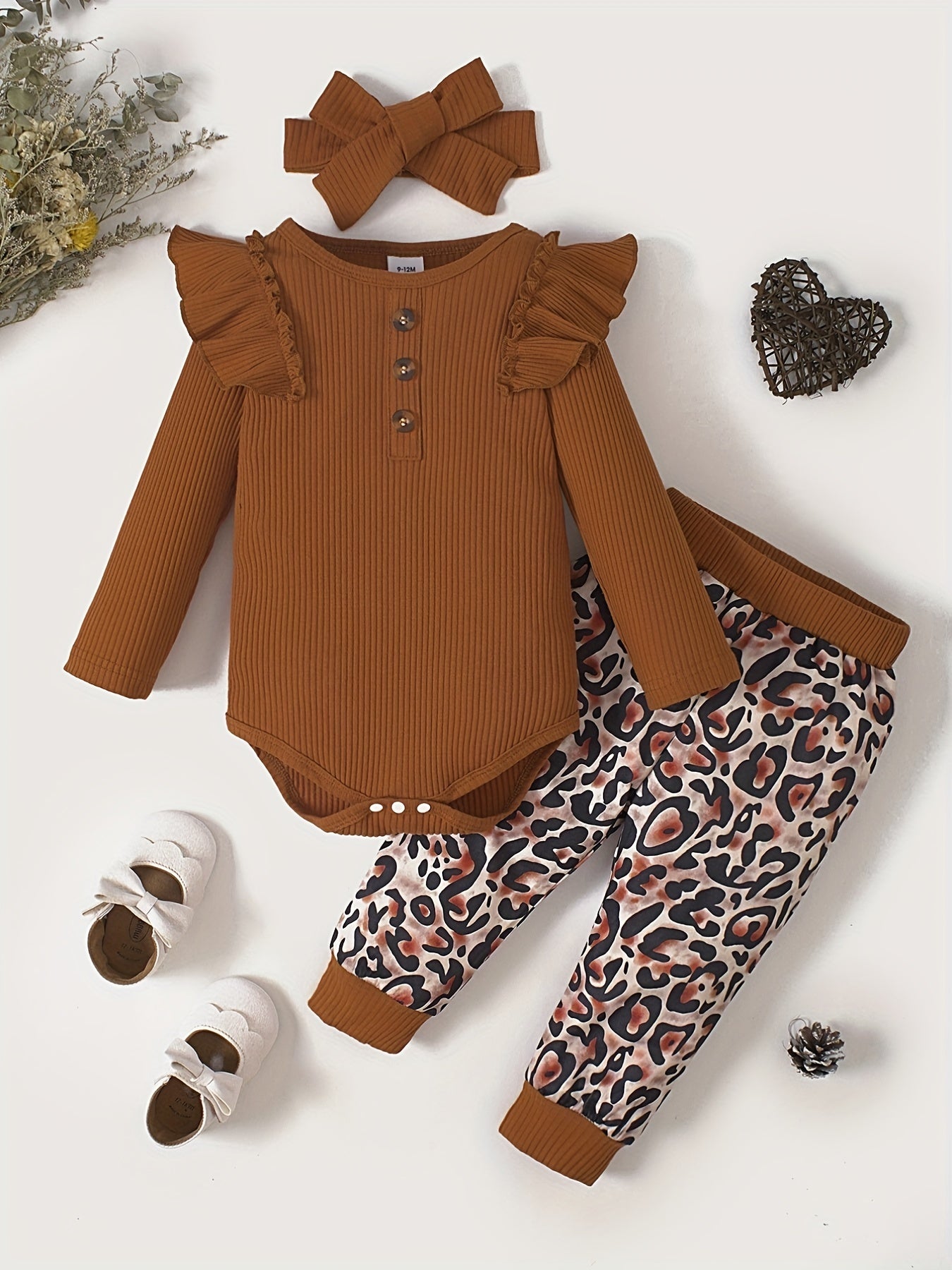 Baby Girl's Casual Outfit Long Sleeve Triangle Romper