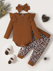 Baby Girl's Casual Outfit Long Sleeve Triangle Romper