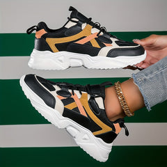 Women's Mesh Chunky Sneakers Lace Up Platform Shoes
