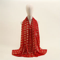Boho Red Scarf Vintage Shawl Chiffon Wrap