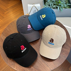 Unisex Breathable Adjustable Baseball Cap With Letter Embroidery