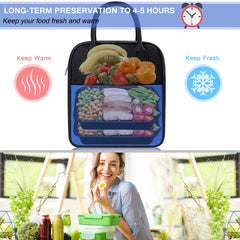 Insulated Lunch Bag Keep Food Fresh Perfect for School Work Picnics Oxford Cloth