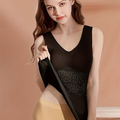 Floral Pattern Tank Top V-Neck Sleeveless Thermal Top
