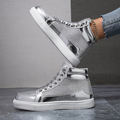 Sequin Reflective High Top Skate Shoes Glitter
