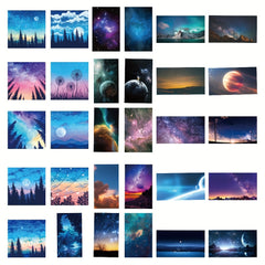 60pcs Starry Sky Cartoon Night Scenery Waterproof Sticker Pack