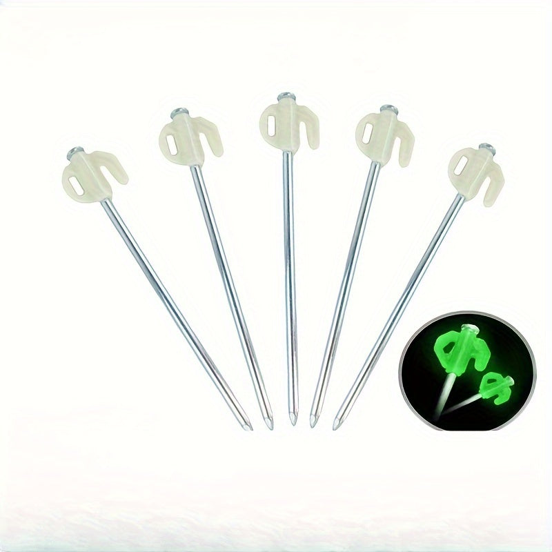 10pcs Luminous Fluorescent Ground Nails Tent Canopy Pegs Stakes