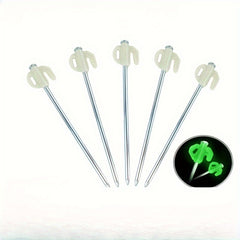 10pcs Luminous Fluorescent Ground Nails Tent Canopy Pegs Stakes