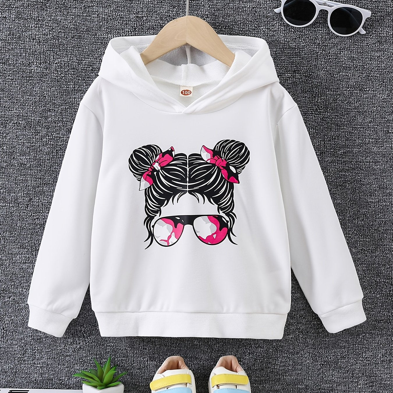 Girls' Camo Portrait Graphic Hooded Sweatshirt