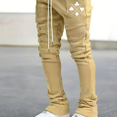 Graphic Pattern Slim Fit Flared Joggers Men's Casual Pants