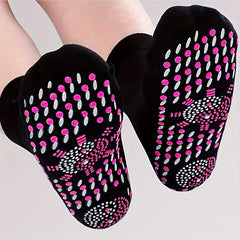 3 Pairs Washable Thermal Socks Massage Footbed Anti-odor One Size 35