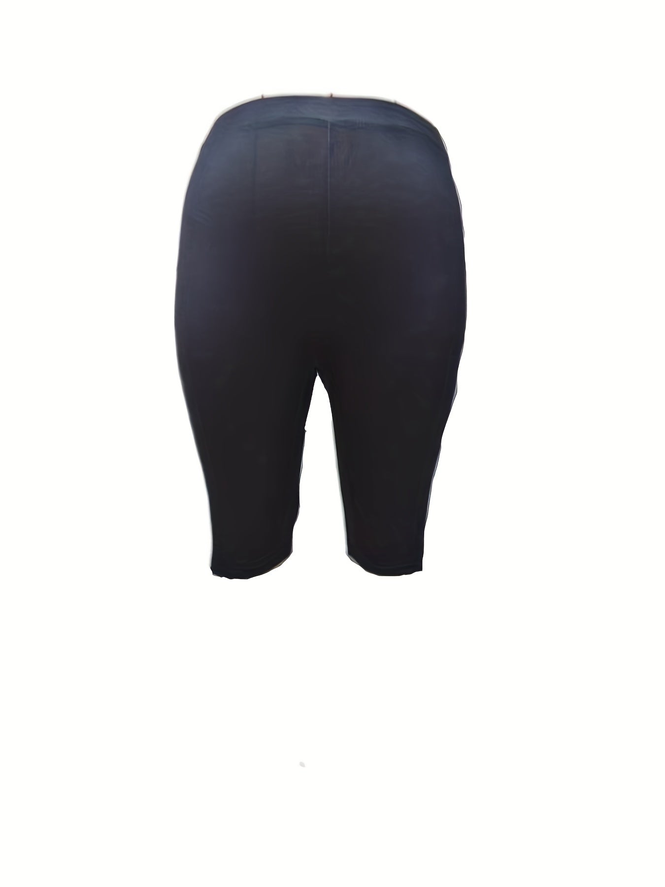 Sporty Shorts Women's Plus Size Letter & Heart Print Skinny Leggings