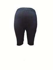 Sporty Shorts Women's Plus Size Letter & Heart Print Skinny Leggings