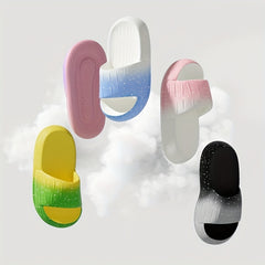 Men's Gradient Starry Sky Non Slip Platform Slides Comfortable Cloud Slides