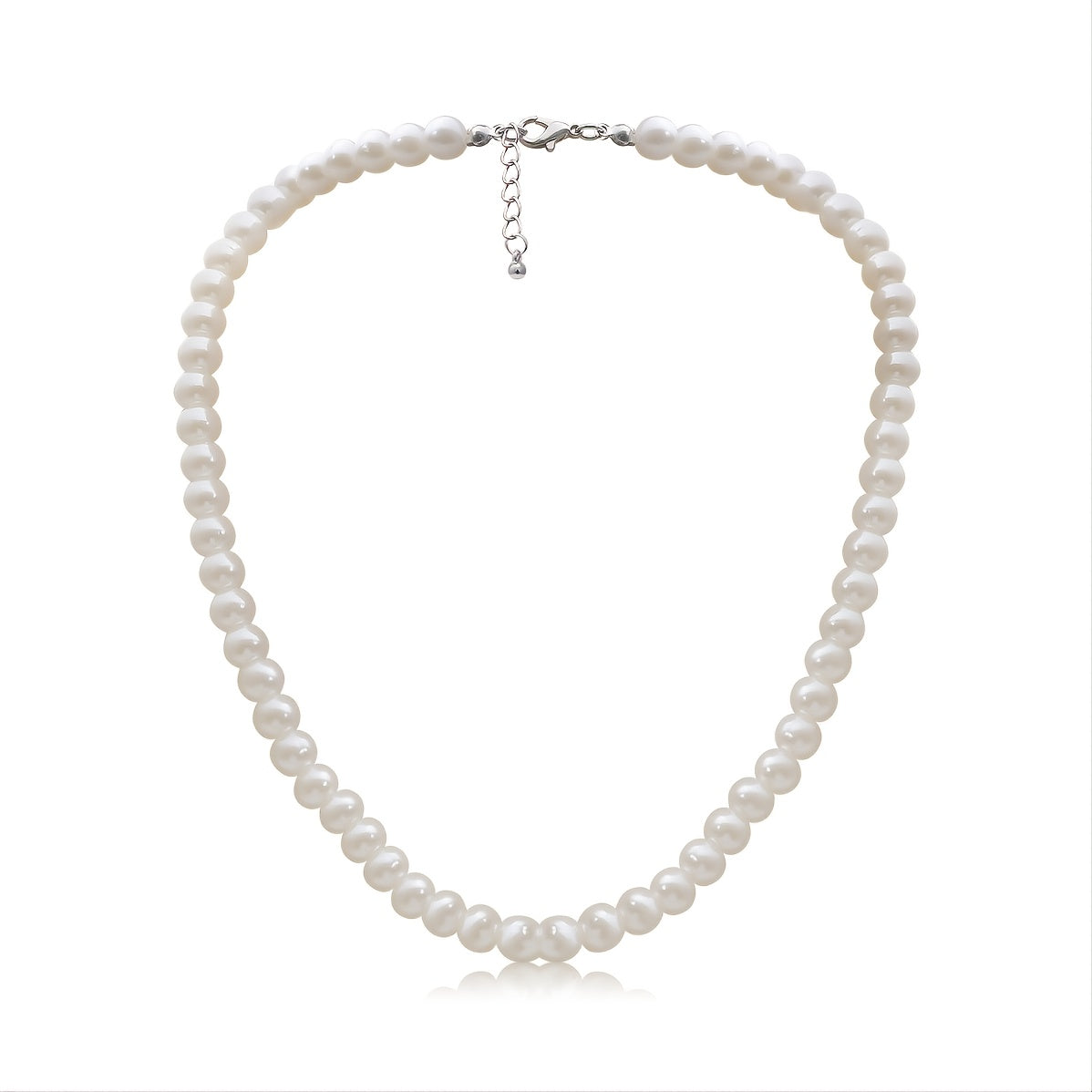 Men's Faux Pearl Beaded Necklace