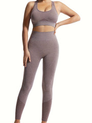 Women's 2pcs Argyle Sports Bra & Leggings Set