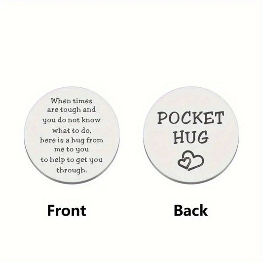 Stainless Steel Pocket Hug Token Anxiety Gift For Men