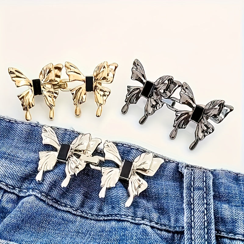 Alloy Butterfly Waist Cincher Clips Y2K Style Jeans Tightener