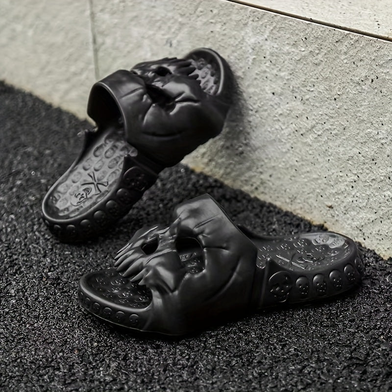 Men's Skull Beach Shoes Non Slip Platform Slides