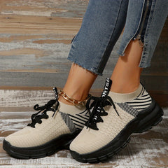 Women's Shockproof Running Shoes Lightweight Breathable Woven Sneakers