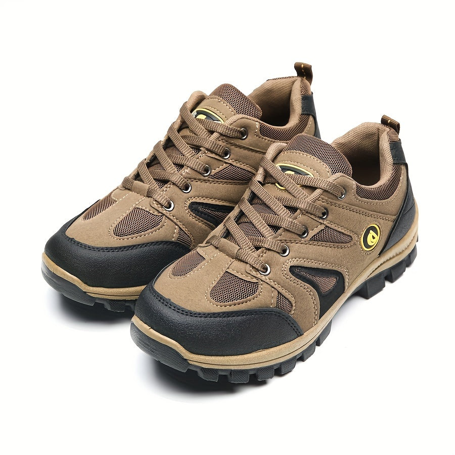 Faux Leather Hiking Shoes Non Slip Lightweight Breathable Trekking Boots