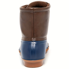 Thermal Waterproof PVC Duck Boots Lace Up Flat Wear Resistance Non Slip