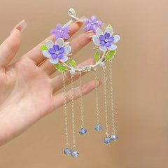 Camellia Tassel Ponytail Buckle Hair Accessory for Girls