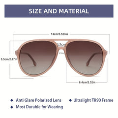VIVIENFANG Aviator Sunglasses Polarized Retro Frame TR90 Unisex Jelly Powder
