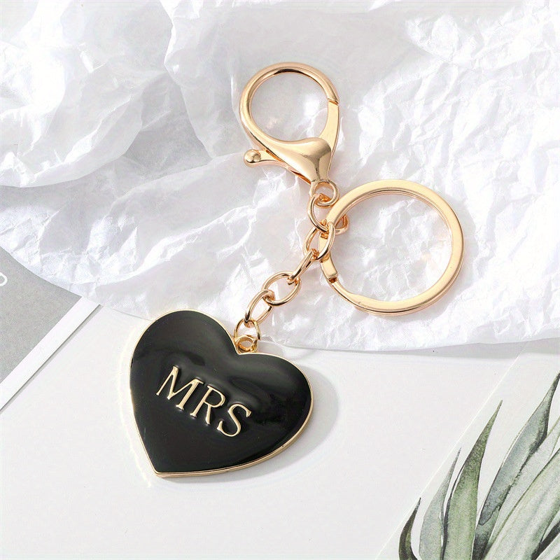 Love Alloy & Peach Heart Keychain Bag Pendant Men Jewelry Gift
