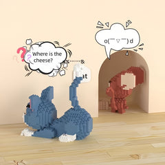 3pcs Cat and Mouse Building Blocks Set for Focus & Room Decoration