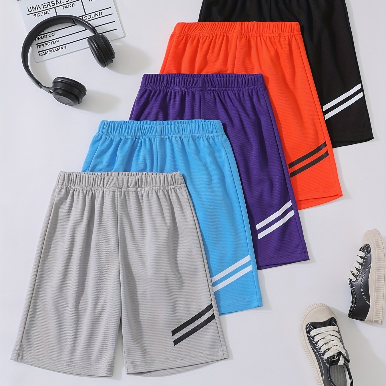 Boys Gym Workout Shorts Quick Dry Athletic Training Running Hiking Shorts