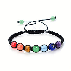 Chinese Style Beaded Bracelet Adjustable Hand Jewelry Natural Stone Braided Rope