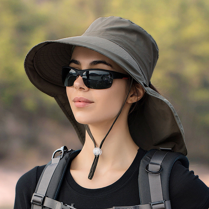 Outdoor Wide Brim Anti UV Bucket Hat For Hiking Fishing