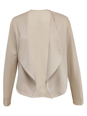 Long Sleeve Open Front Casual Jacket Women's Clothing