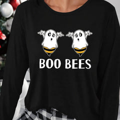 Bee Print Long Sleeve Lounge Top