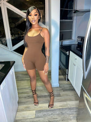 Scoop Neck Backless Lounge Romper Women's Loungewear